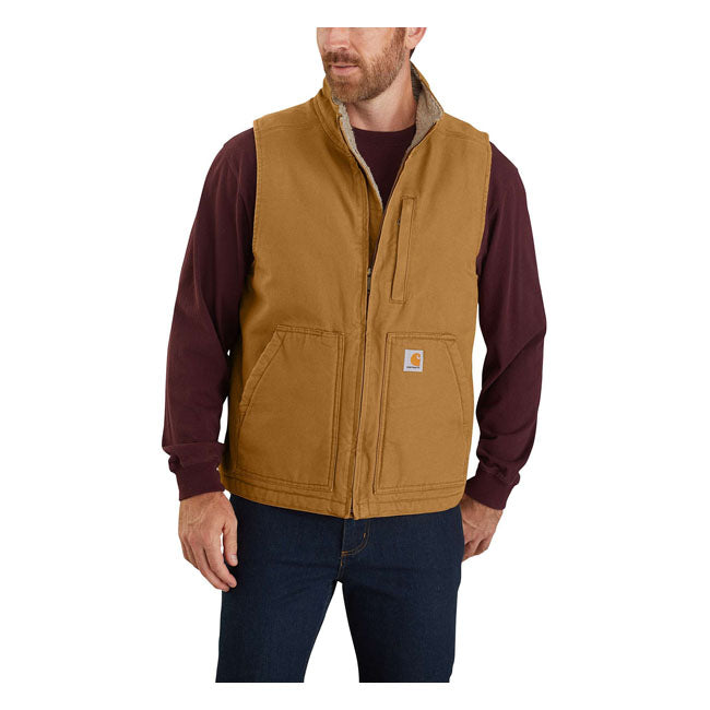 carhartt sherpa mock neck bélelt mellény - carhartt barna