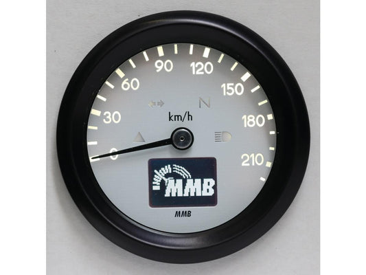 mmb 60mm basic kilométeróra - 220 km/h fekete - fehér