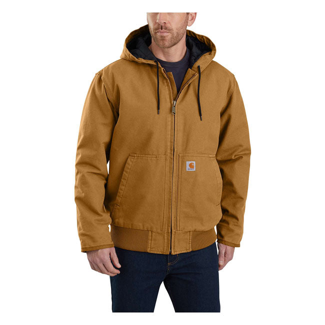 carhartt washed duck active bélelt kabát - carhartt barna
