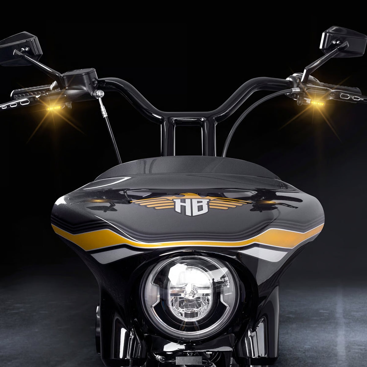 heinz bikes stripes fekete ledes irányjelző - 90-17 Harley-Davidson Dyna
