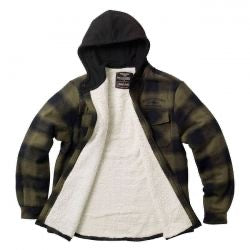 west coast choppers hell bent flanel kabát oliva/fekete
