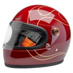 biltwell gringo s bukósisak garnet piros lángok