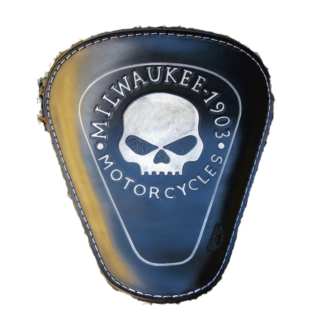 dhcustom milwaukee 1903 skull fekete szóló nyereg - 10-22 Sportster
