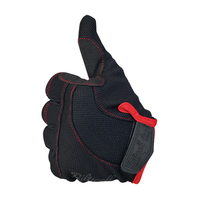 biltwell motoros kesztyű fekete/piros - S