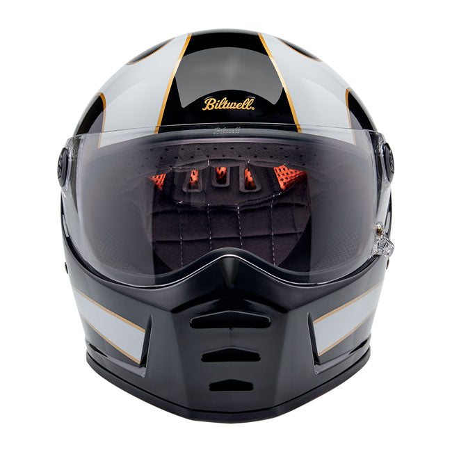biltwell lane splitter bukósisak - fehér lángok