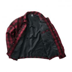 west coast choppers gyapjú bélelt plaid kabát - piros/fekete