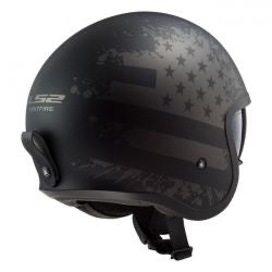 ls2 spitfire II black flag bukósisak matt fekete