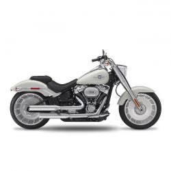 kesstech fusion hosszú kipufogódob matt króm egyenes cut short - 107" M8 Softail