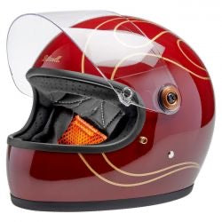 biltwell gringo s bukósisak garnet piros lángok