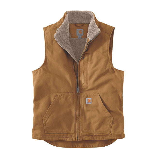 carhartt sherpa mock neck bélelt mellény - carhartt barna