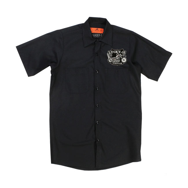 lucky 13 knuckles forever work shirt ing - M