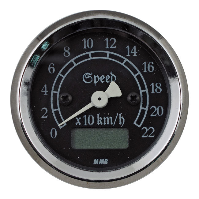mmb 48mm ultra mini kilométeróra - 220 km/h krómfekete