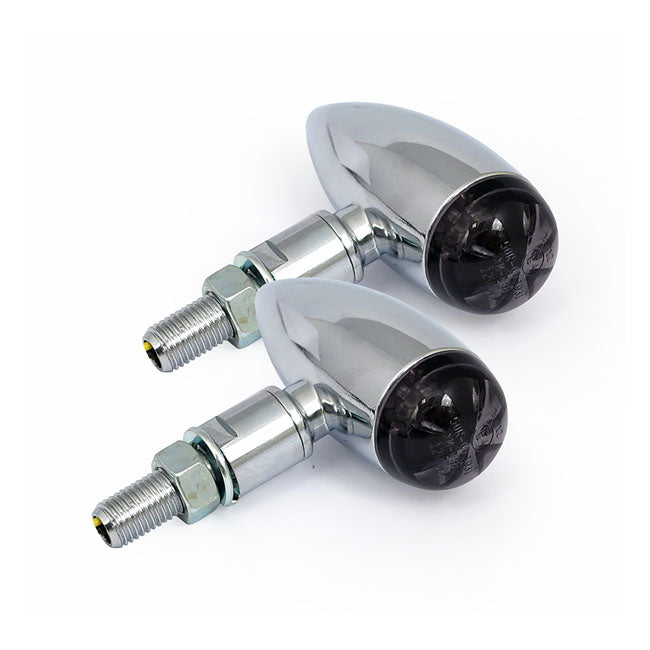mini bullet led króm irányjelzős - sima/stem/füstös