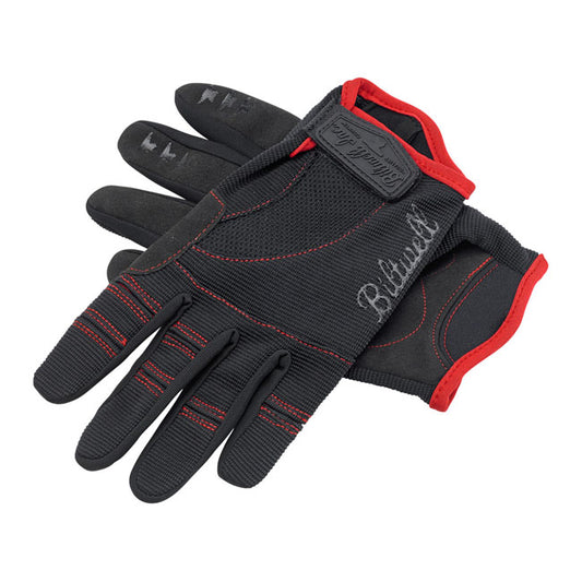 biltwell motoros kesztyű fekete/piros - S