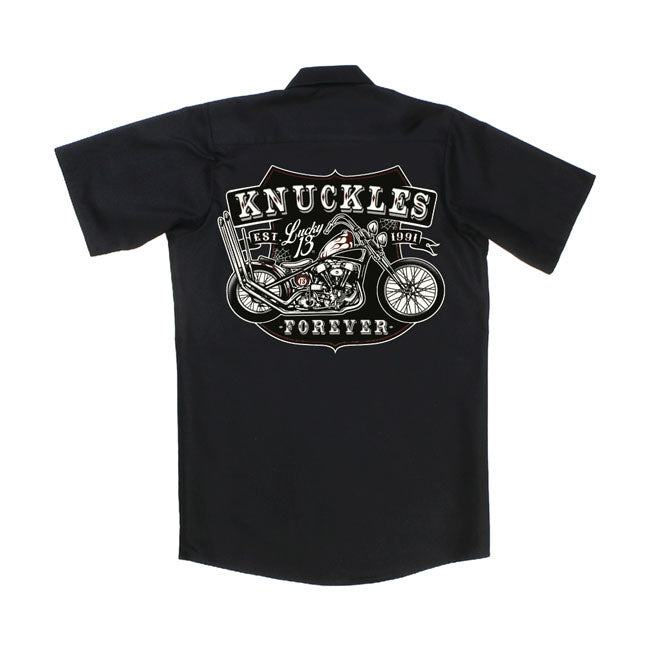 lucky 13 knuckles forever work shirt ing - M