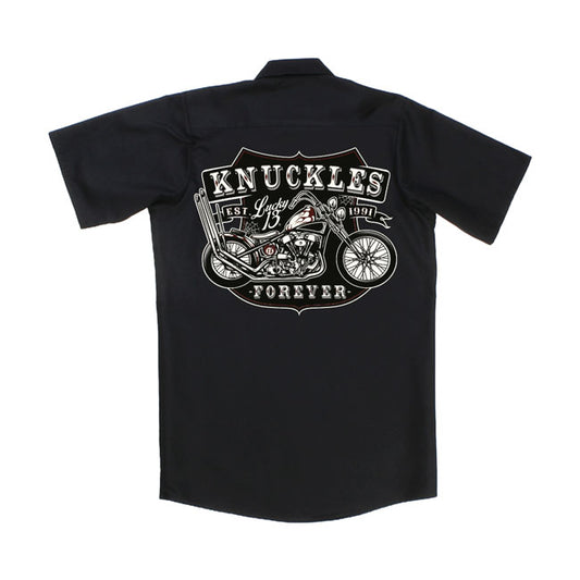 lucky 13 knuckles forever work shirt ing - M