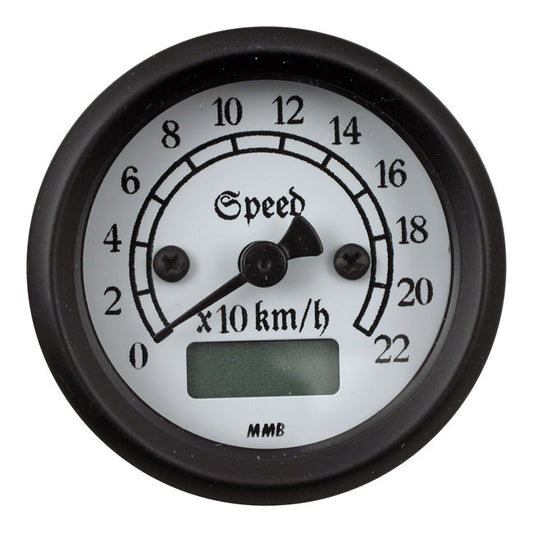 mmb 48mm ultra mini kilométeróra - 220 km/h fekete-fehér