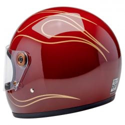 biltwell gringo s bukósisak garnet piros lángok
