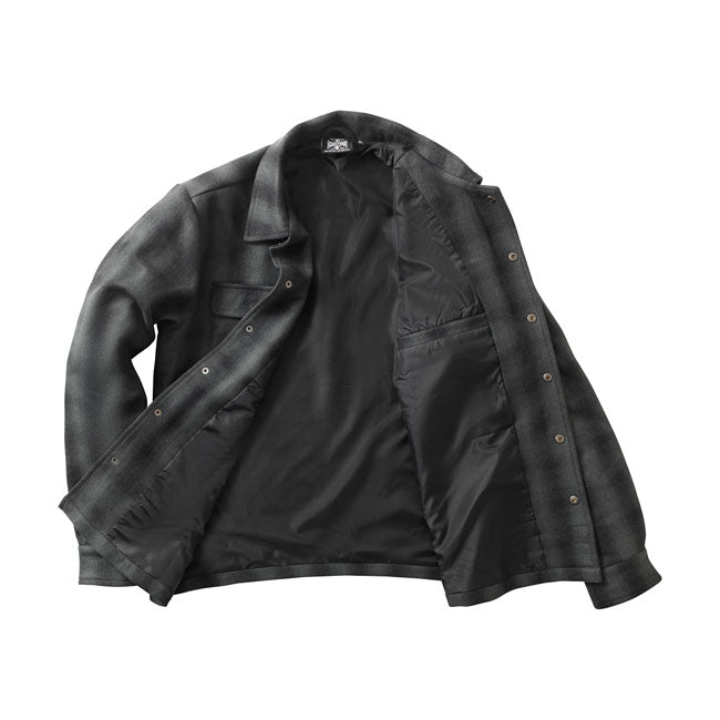west coast choppers gyapjú bélelt plaid kabát - zöld/fekete