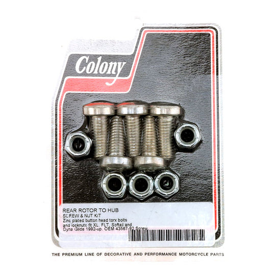 torx hátsó féktárcsa csavar készlet - horganyzott - 92-21 FXS/Dyna/FLT/Touring/XL