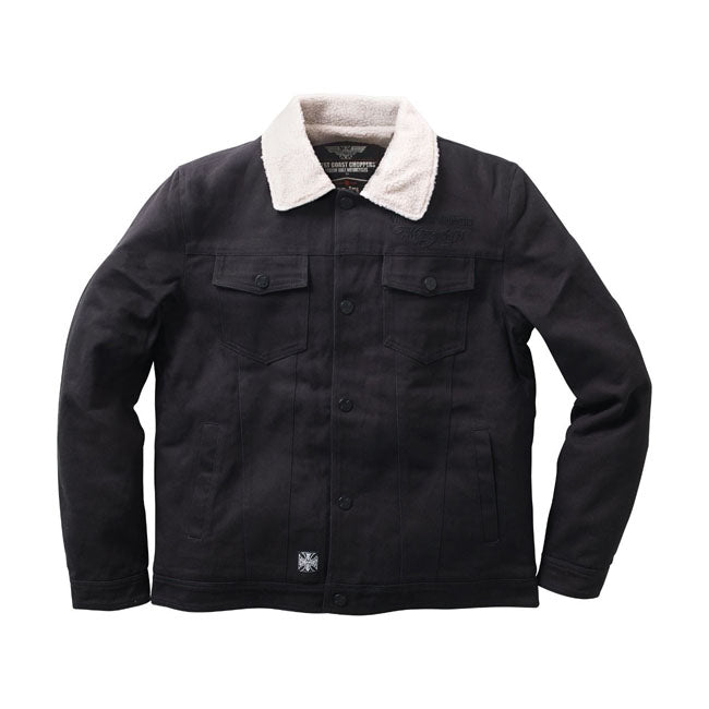 west coast choppers sherpa bélelt work jacket vászon dzseki fekete