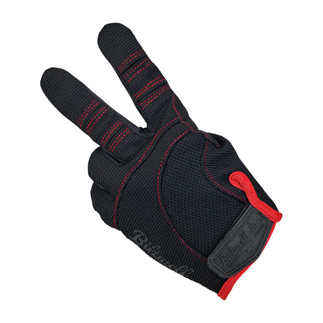 biltwell motoros kesztyű fekete/piros - S
