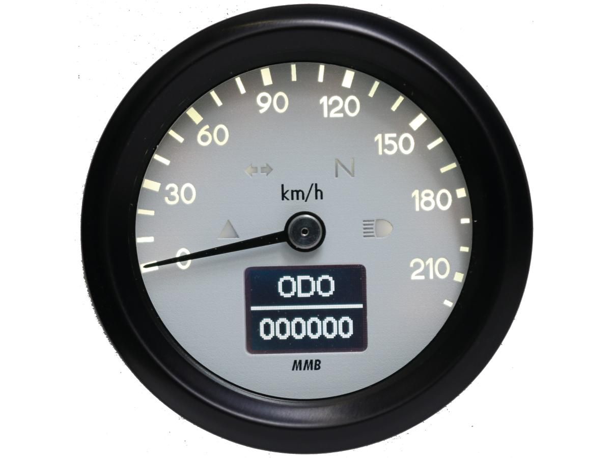 mmb 60mm basic kilométeróra - 220 km/h fekete - fehér