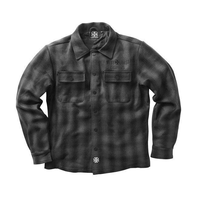 west coast choppers gyapjú bélelt plaid kabát - zöld/fekete