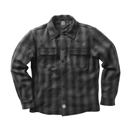 west coast choppers gyapjú bélelt plaid kabát - zöld/fekete