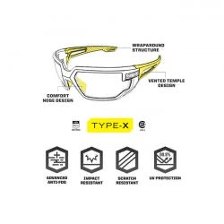 mechanix type-x védőszemüveg - tiszta búra