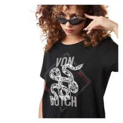 von dutch printed snake női póló fekete