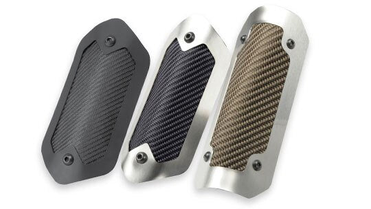 dei flexibilis kipufogórendszer hőpajzs - Tivilágosbarnaium Carbon Look