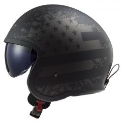 ls2 spitfire II black flag bukósisak matt fekete