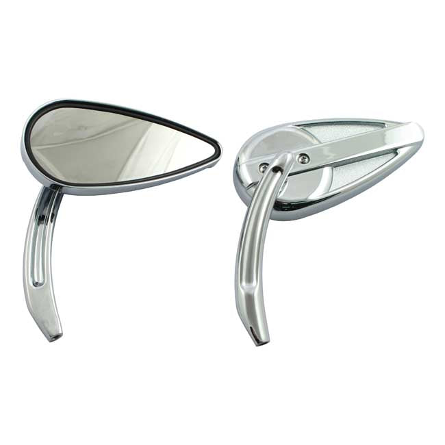 retro teardrop shape tükör szett króm - 65-UP H-D