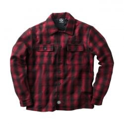 west coast choppers gyapjú bélelt plaid kabát - piros/fekete