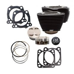 harley-davidson 132” nagyfuratú hengerátalakító szett fekete - 17-24 M8