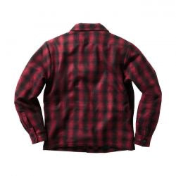 west coast choppers gyapjú bélelt plaid kabát - piros/fekete