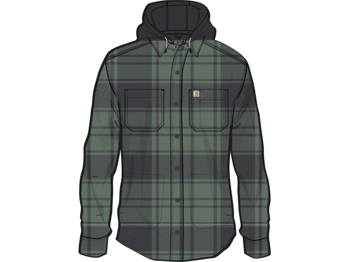 carhartt rugged flex laza szabású flanel fleece-bélelt kapucnis ing kabát