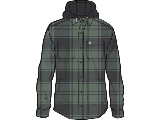 carhartt rugged flex laza szabású flanel fleece-bélelt kapucnis ing kabát