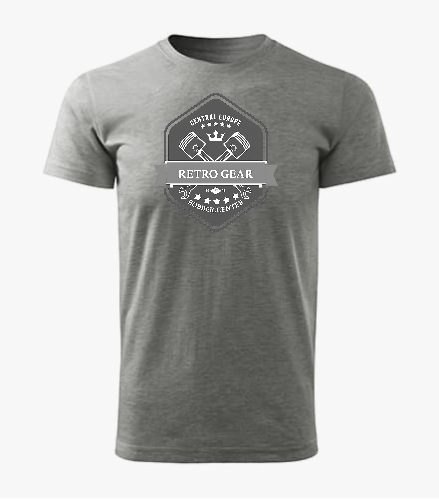 bobber center retro gear póló - sötétszürke