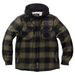 west coast choppers hell bent flanel kabát oliva/fekete