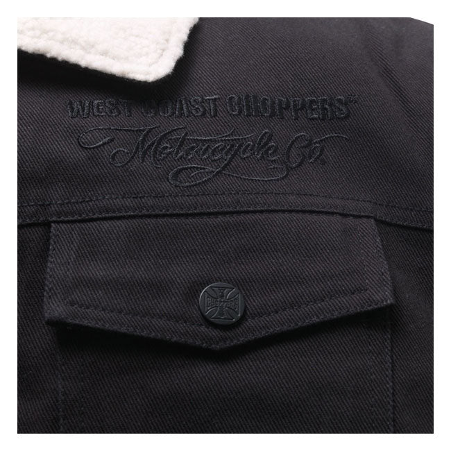 west coast choppers sherpa bélelt work jacket vászon dzseki fekete