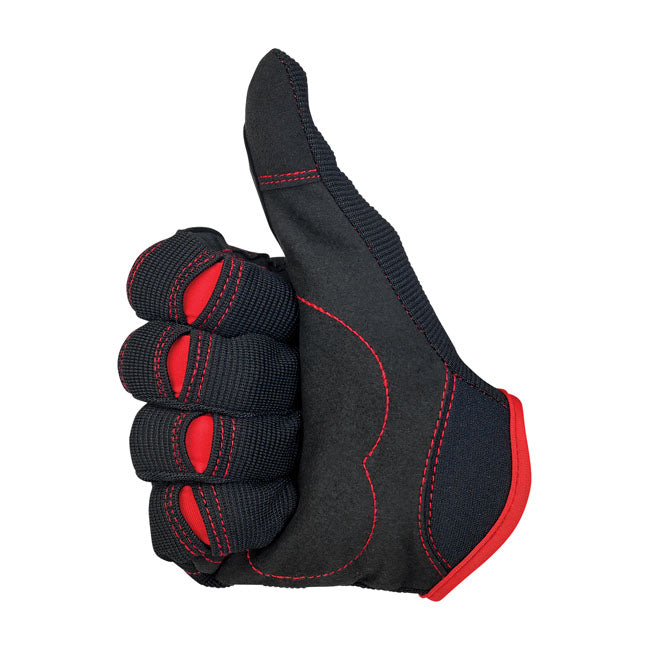 biltwell motoros kesztyű fekete/piros - S
