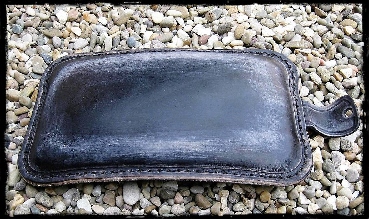 dhcustom vintage fekete bőr utasülés