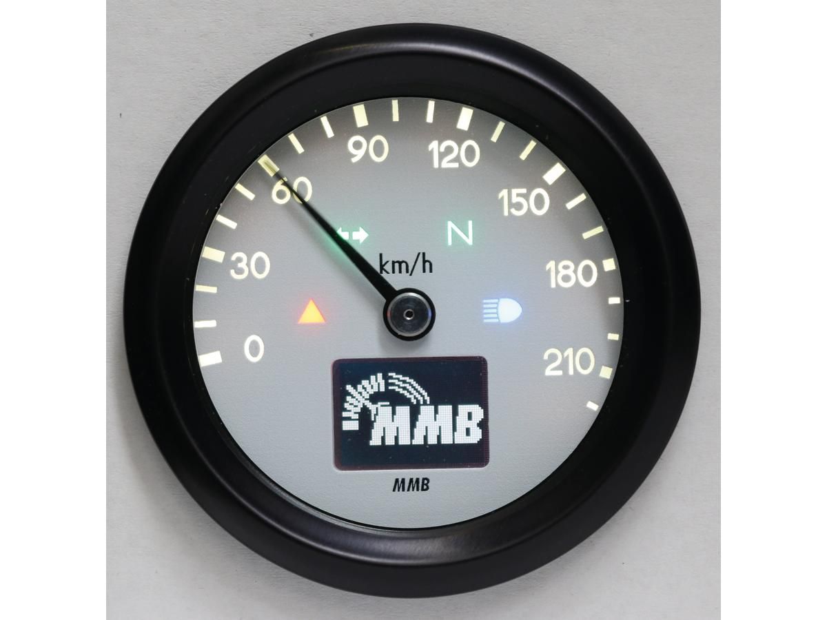mmb 60mm basic kilométeróra - 220 km/h fekete - fehér