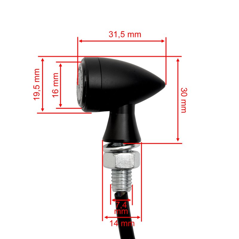 micro bullet LED 3-in-1 féklámpa & irányjelző fekete