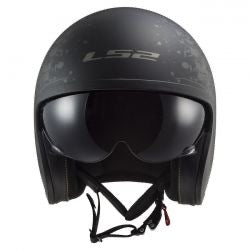 ls2 spitfire II black flag bukósisak matt fekete
