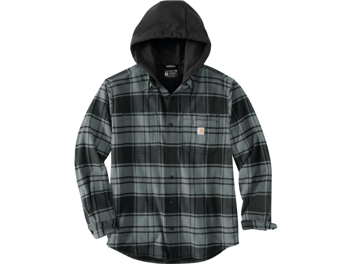 carhartt rugged flex laza szabású flanel fleece-bélelt kapucnis ing kabát