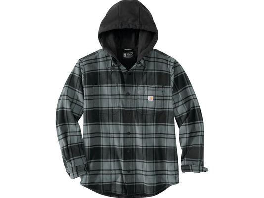 carhartt rugged flex laza szabású flanel fleece-bélelt kapucnis ing kabát